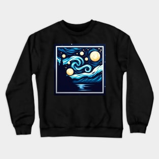 Modern Seaside Starry Night Crewneck Sweatshirt